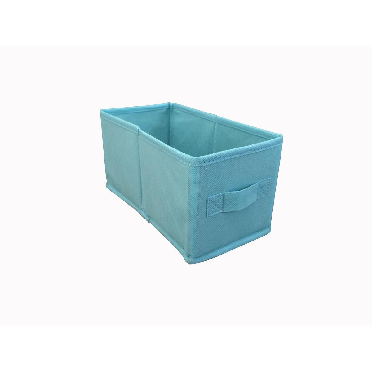 Cube de rangement - 100 % Polyester - 28 x 13 x H 13 cm - Bleu Cube de rangement - 100 % Polyester - 28 x 13 x H 13 cm - Bleu
