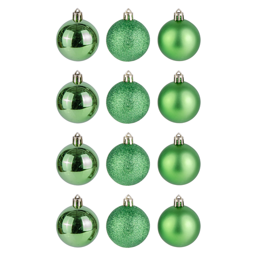 Lot De 12 Boules Plastique Vert Boules De Noël La