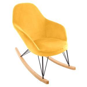 Rocking chair velours moutarde ewan
