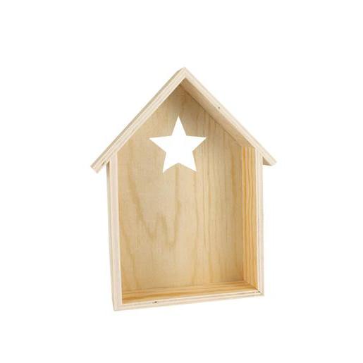 Motif Etoile Coloris BLANC Bibliothèque 3 étagères en bois 