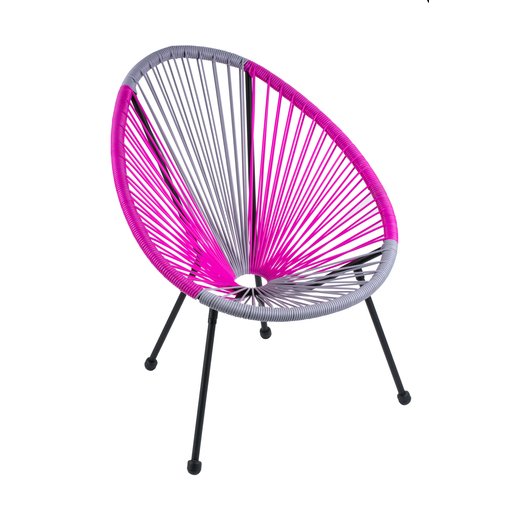 Fauteuil Estekid - 56 x 52 x H 65 cm - Rose, gris Fauteuil Estekid - 56 x 52 x H 65 cm - Rose, gris