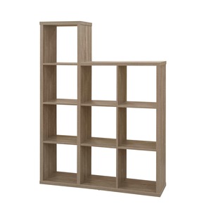Bibliothèque 10 niches - 110 x 29 x H 151 cm - Marron