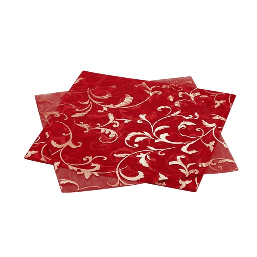 Lot De 8 Sets De Table En Organza 38 X 38 Cm Rouge Vaisselle