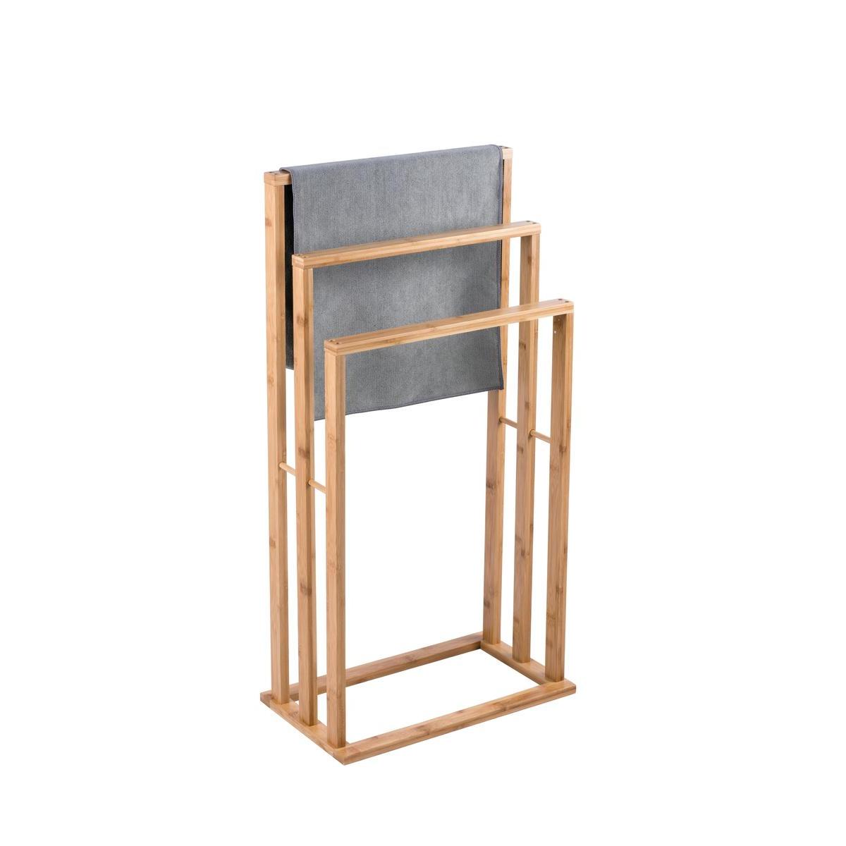 Porte Serviette En Bambou H 82 Cm Meubles De Sdb Et Wc La Foir Fouille