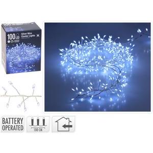 Guirlande lumineuse grappe de 100 micro-LED - L 1 m - Blanc froid
