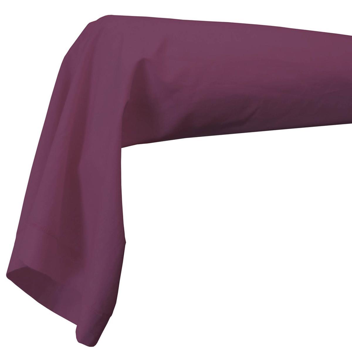 Taie de traversin volant plat 100% coton 57 fils 45 x 185 cm - violet Taie de traversin volant plat 100% coton 57 fils 45 x 185 cm - violet