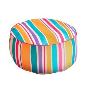 Pouf gonflable à rayures -  ø 53 x H 23 cm - MOOREA