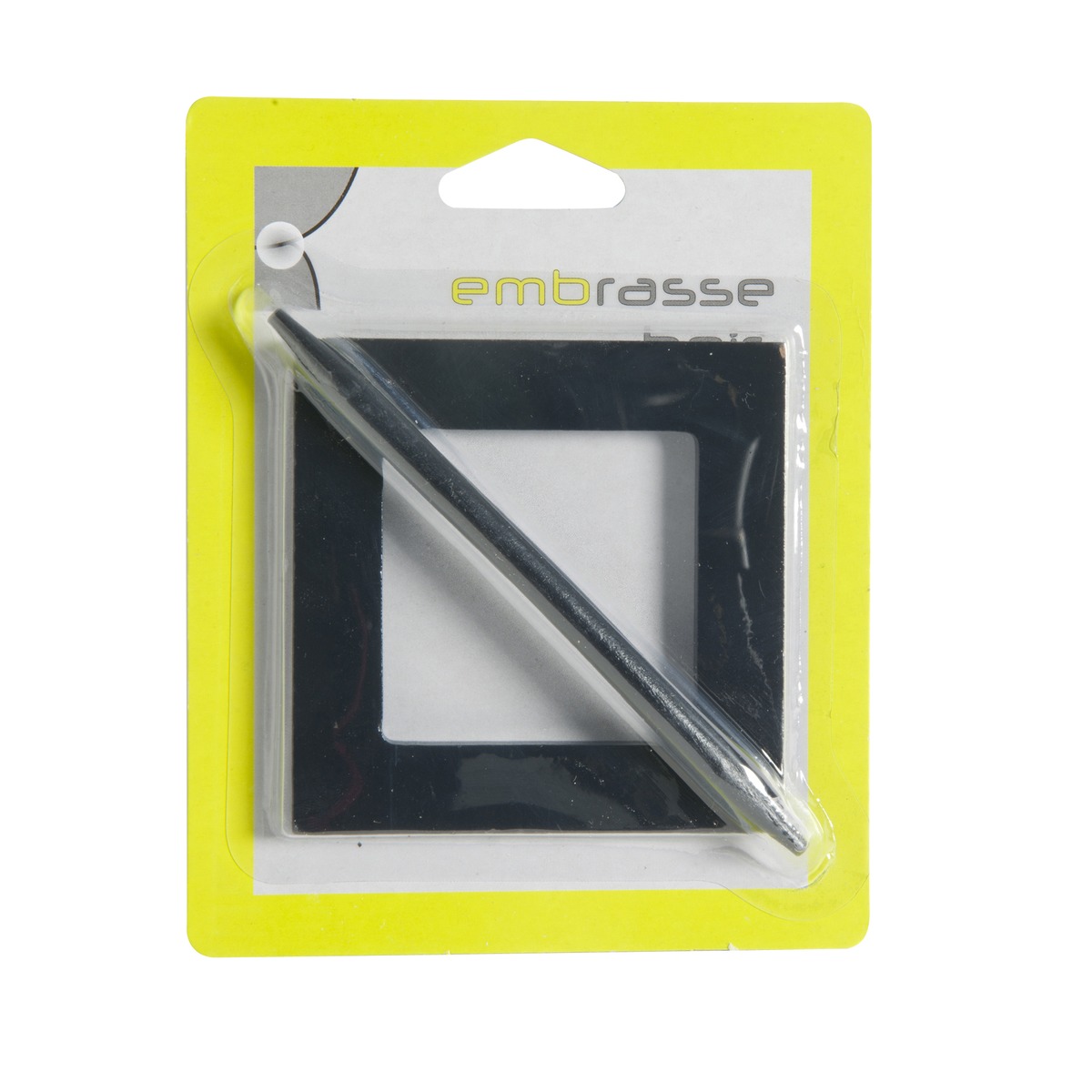 Embrasse ovale en bois - 8,5 x 8,5 cm - Tige 13 cm - Noir Embrasse ovale en bois - 8,5 x 8,5 cm - Tige 13 cm - Noir
