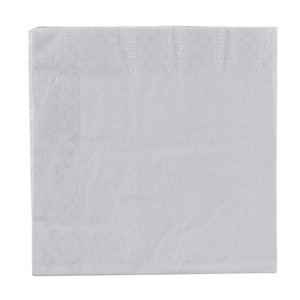 Lot de 20 serviettes en papier - 33 x 33 cm - Gris argenté