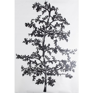 Sticker adhésif déco arbre tropical - 100 x 70 cm - Noir