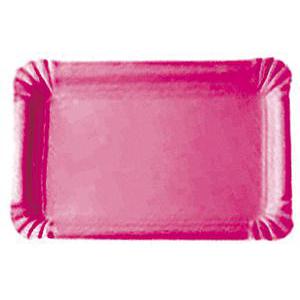 Lot de 5 plateaux carton rectangulaires - 24 x 33 cm - Carton - Rose