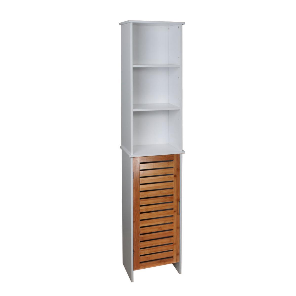 Meuble Salle De Bain Colonne Bambou 1 L 34 5 X H 162 5 X L 23 Cm Marron Meuble De Salle De Bain La Foir Fouille