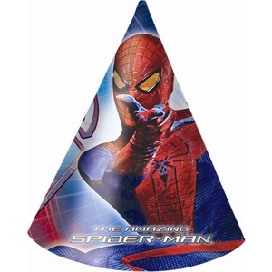 Lot de 6 chapeaux Spider-man 4 en carton - 17,5 x 27 cm - Multicolore