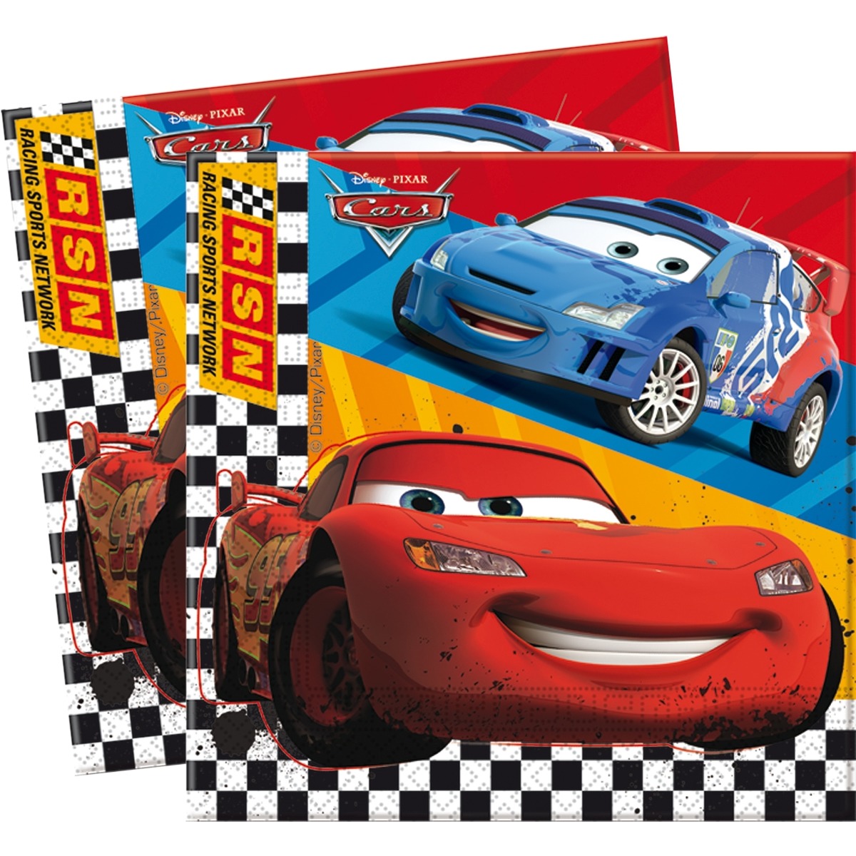Lot de 20 serviettes Cars rsn en pate de cellulose - 33 x 33 cm - Multicolore Lot de 20 serviettes Cars rsn en pate de cellulose - 33 x 33 cm - Multicolore