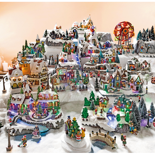 Figurine pour village de No l 4 x H 6 x 3 cm 5 assortiments