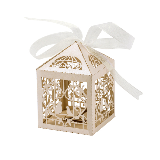 Boîte Déco Cage à Oiseaux Papier Blanc Objets Déco