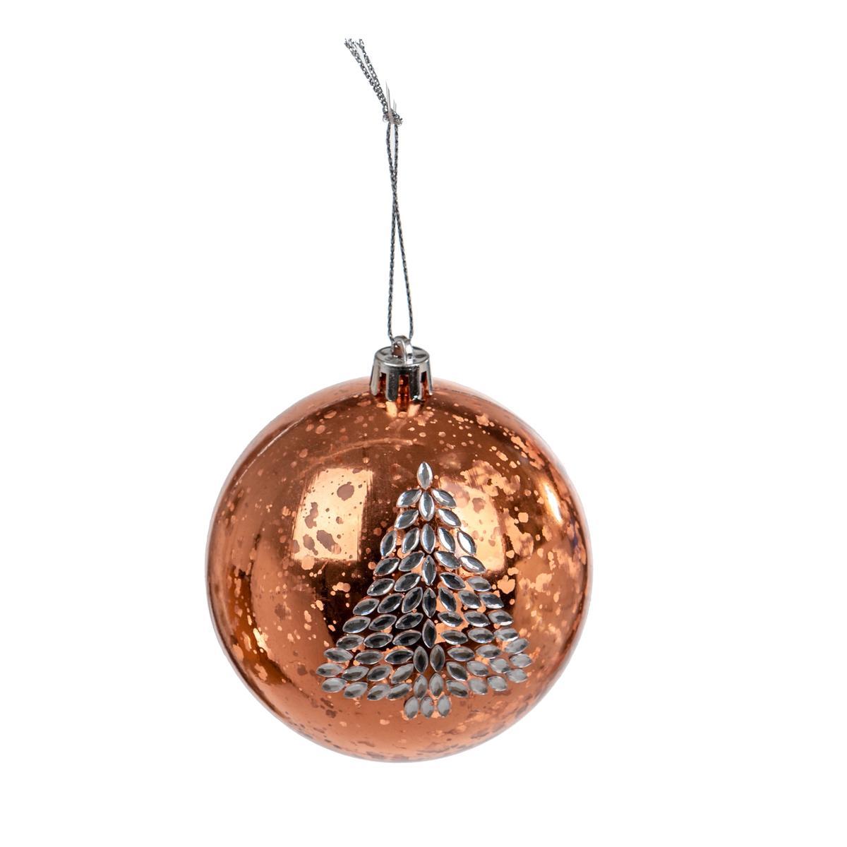 Boule de Noël sapin - ø 8 cm - Rose, orange, blanc Boule de Noël sapin - ø 8 cm - Rose, orange, blanc