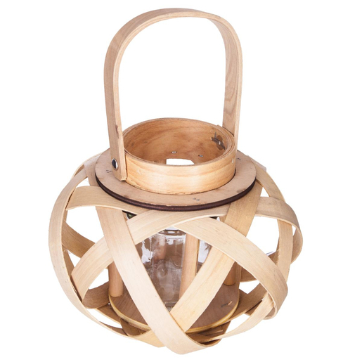 Lanterne en bois nomade - ø 21 x H 16.5 cm Lanterne en bois nomade - ø 21 x H 16.5 cm
