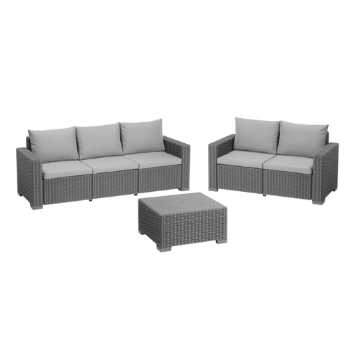 Salon California 5 Places Gris Mobilier De Jardin La Foir Fouille