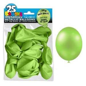 Sachet 25 ballons métal vert anis
