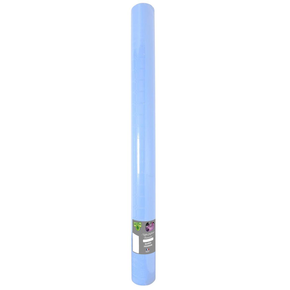 Nappe effet damassé - Papier - 6 m x 120 cm - Bleu ciel Nappe effet damassé - Papier - 6 m x 120 cm - Bleu ciel