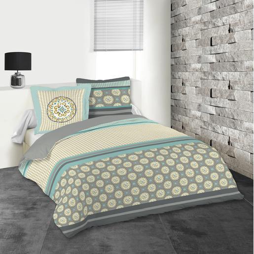 Housse De Couette Amarilla 260 X 240 Cm Bleu Beige Linge De