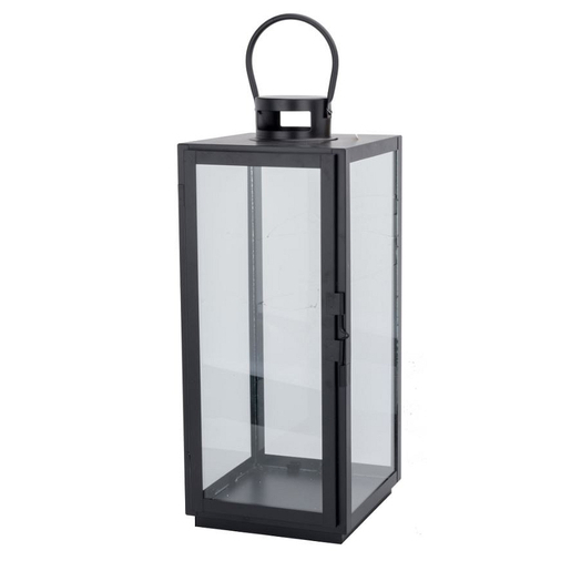 Lanterne métallique - H 51 cm - Différents formats - Transparent, noir - MOOREA Lanterne métallique - H 51 cm - Différents formats - Transparent, noir - MOOREA
