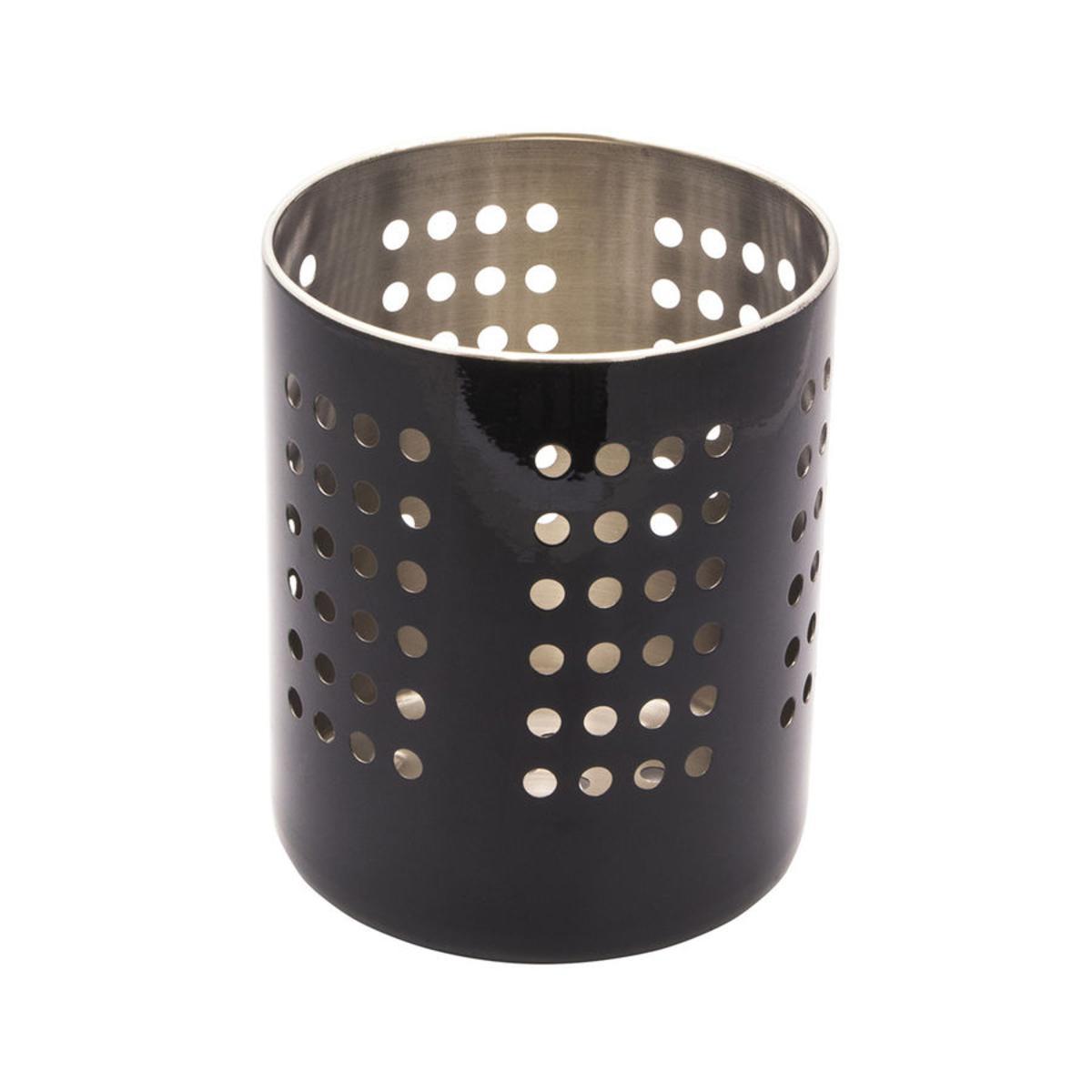 Pot à ustensiles en acier - 11,5 x 13,5 cm - Noir Pot à ustensiles en acier - 11,5 x 13,5 cm - Noir