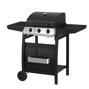 Barbecue à gaz - Acier et inox - 122 x 57 x H 98 cm - Noir