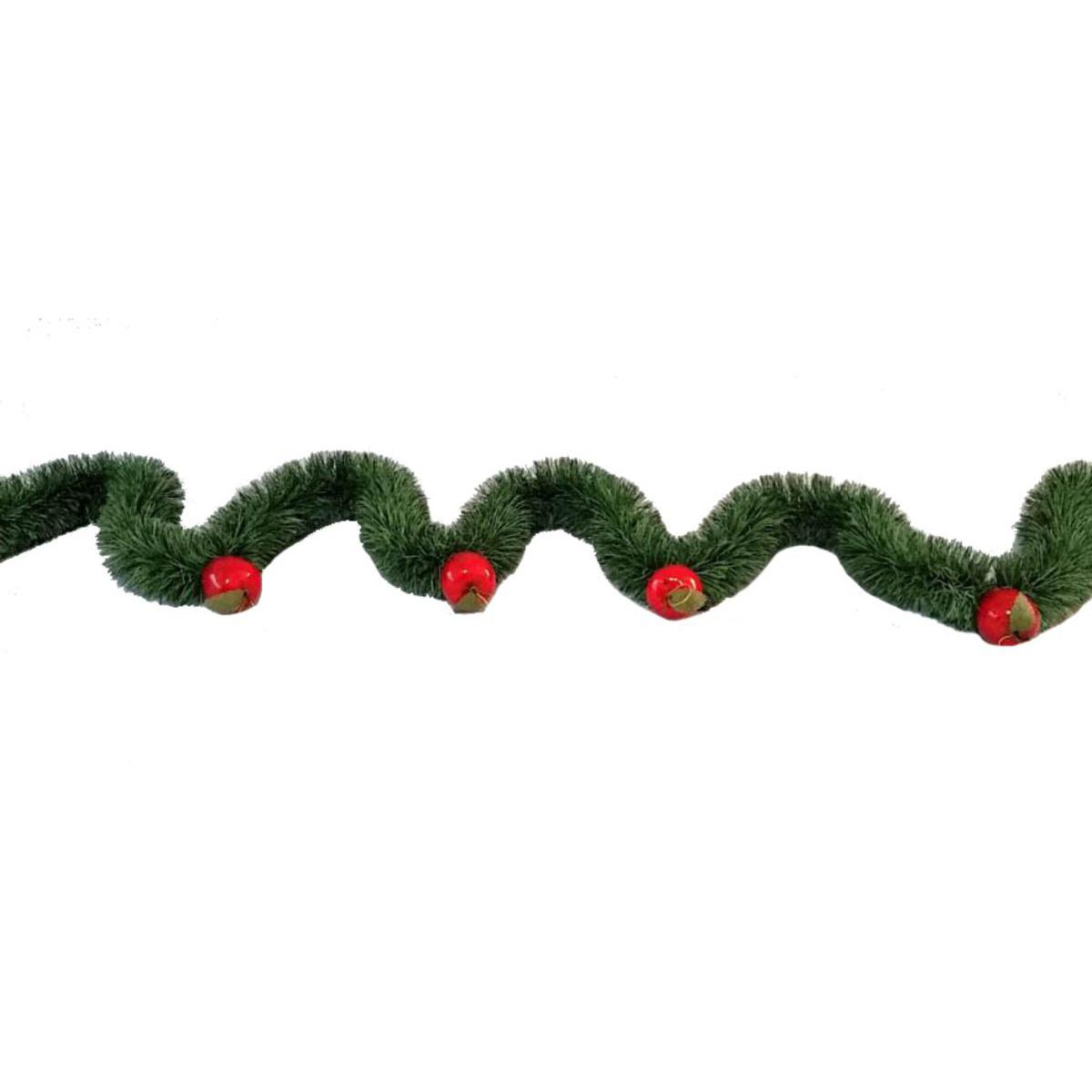 Guirlande sapin et pomme - PVC - 3 m - Vert et rouge Guirlande sapin et pomme - PVC - 3 m - Vert et rouge