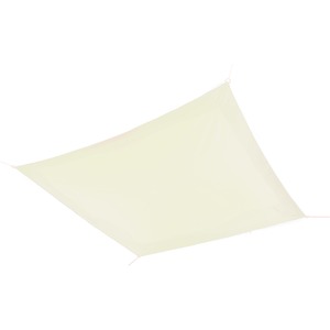 Toile d'ombrage carrée - 100% Polyester - 2 x 2 m - Blanc écru