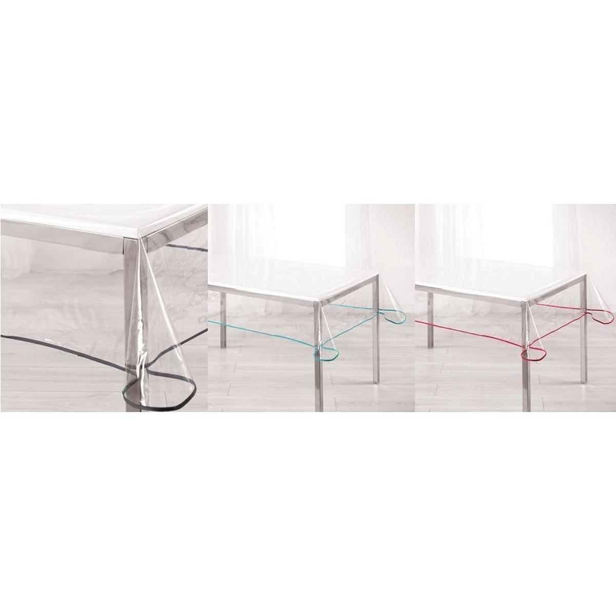 Nappe semi-transparente à bords colorés - 140 x 240 cm - Différents coloris Nappe semi-transparente à bords colorés - 140 x 240 cm - Différents coloris