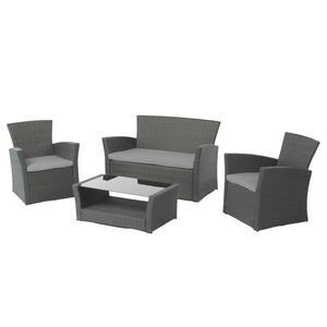 SALON PALMA 4PCS ROTIN GRIS