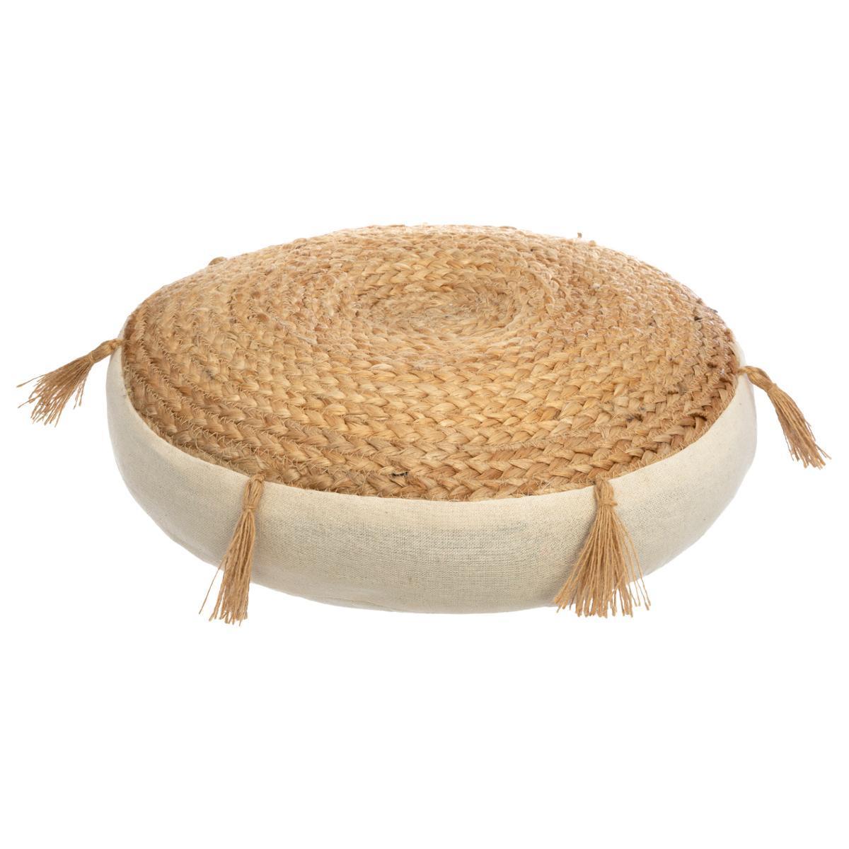 Coussin De Sol Jute Ritual O 38 X H 8 Cm Beige Atmosphera Coussin La Foir Fouille