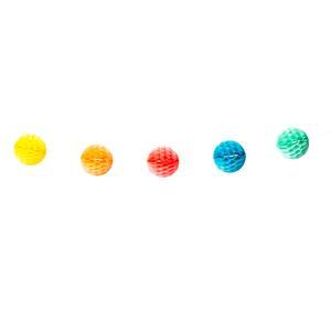 Guirlande 10 boules alvéolées - ø 8 cm (par boule) - Multicolore