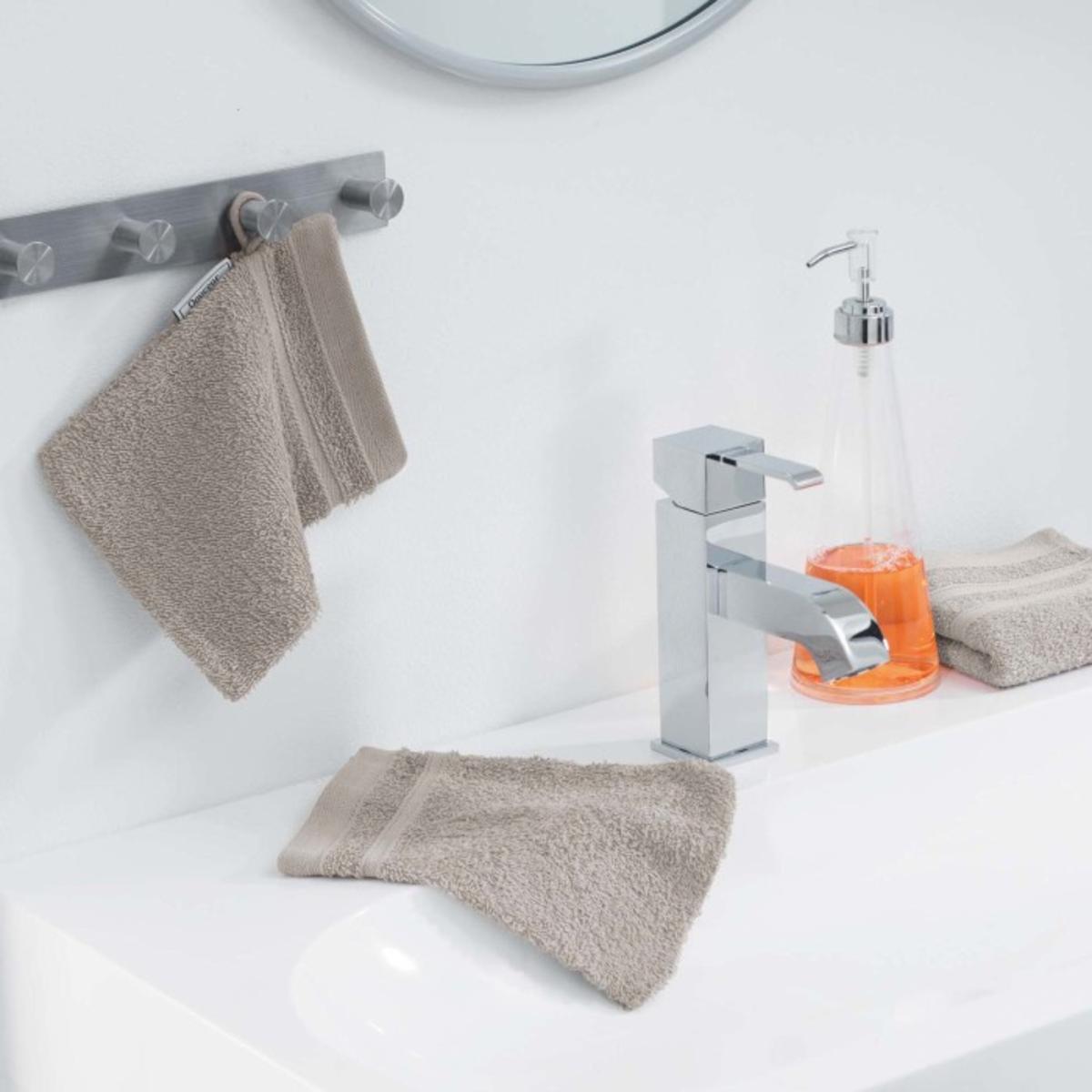 2 gants de toilette vitamine - Marron taupe
