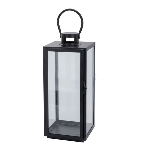 Lanterne métallique - H 40 cm - Différents formats - Transparent, noir - MOOREA Lanterne métallique - H 40 cm - Différents formats - Transparent, noir - MOOREA