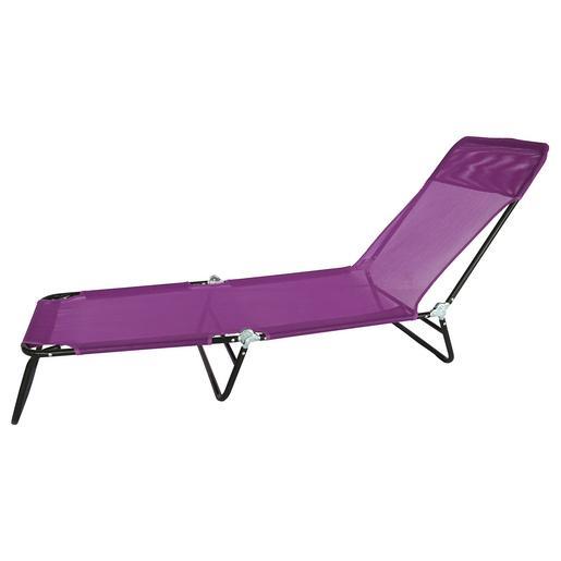 Chaise Longue Enfant Acier Textilene Rose Fauteuils