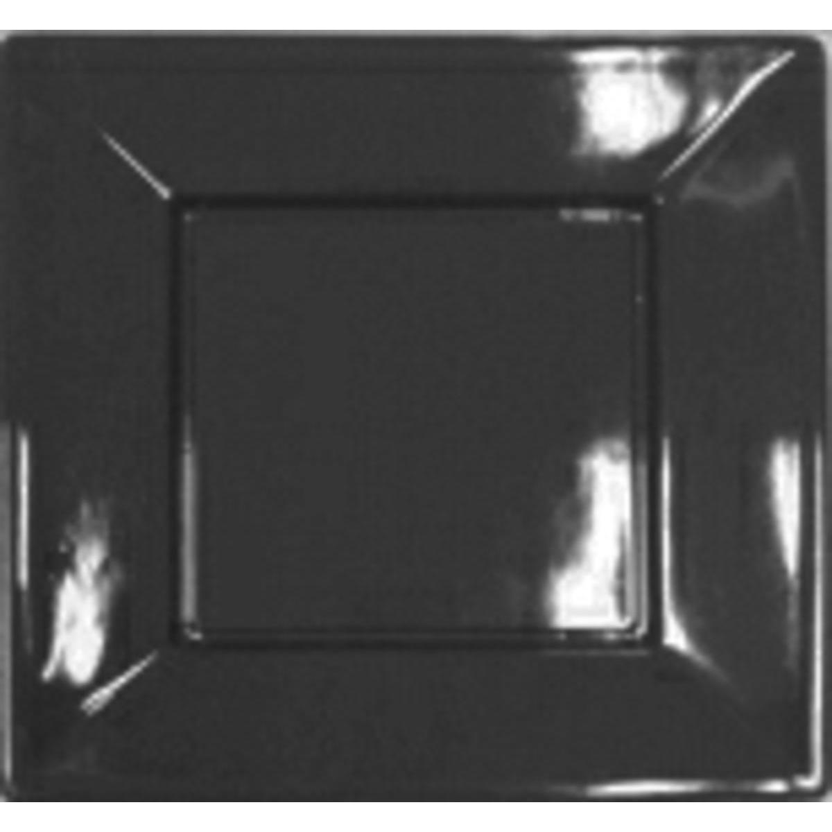 Assiettes carrées 23 x 23 cm x 8 plastique noir