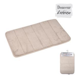 Tapis mémoire de forme - Microfibre - 40 x 60 cm - Marron taupe