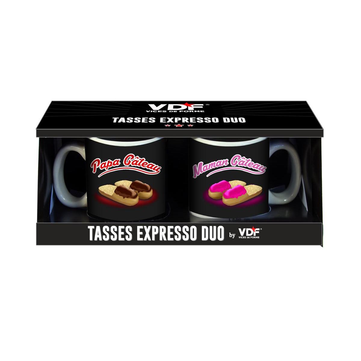 2 tasses à expresso - Céramique - H 6 cm - Multicolore 2 tasses à expresso - Céramique - H 6 cm - Multicolore