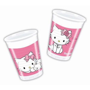 Lot de 10 gobelets Charmmy Kitty en polypropylène - 7 x 7 x 8 cm - Multicolore