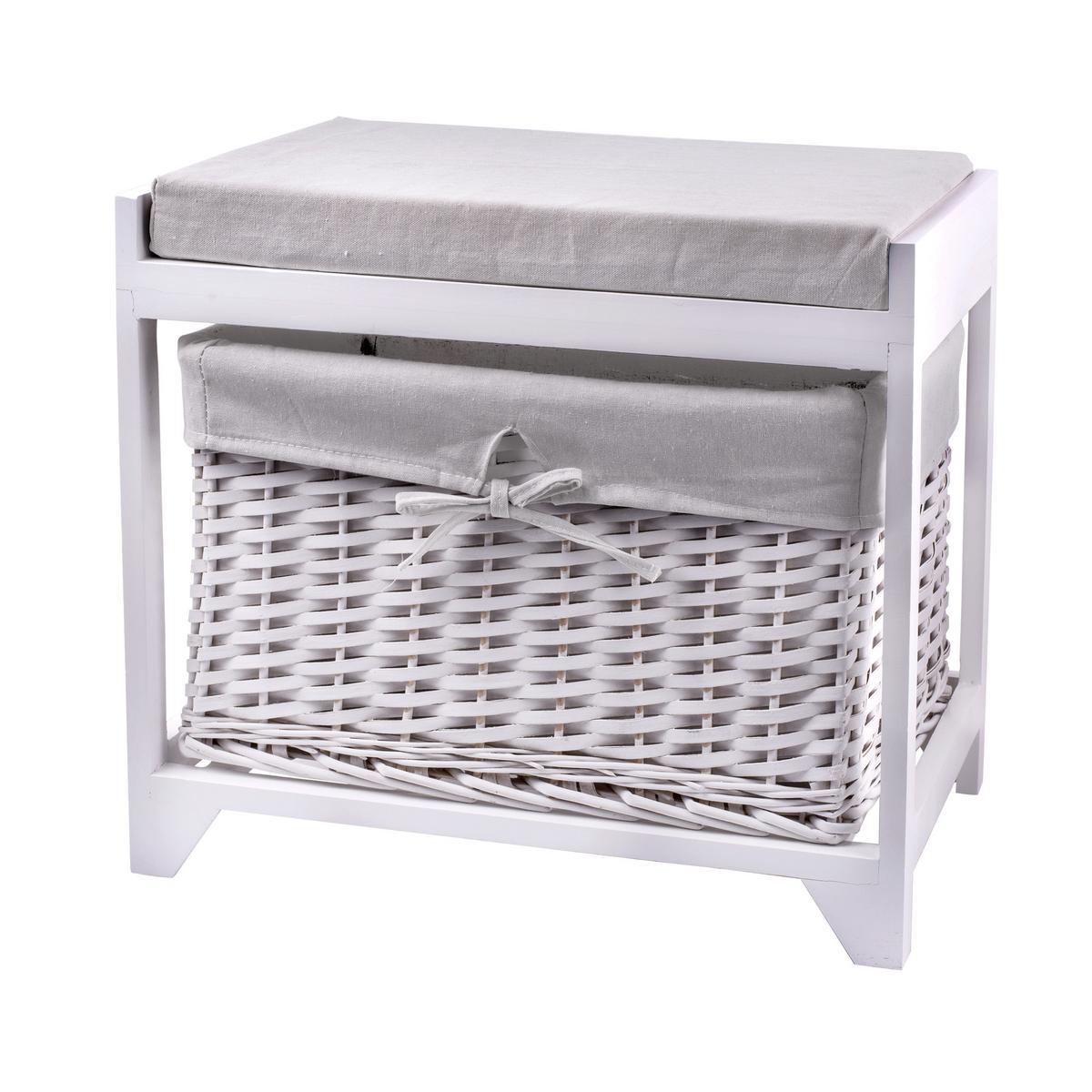 Mendler Banc Banquette Bienne Avec 3 Paniers De Rangement Bois Osier 112x37x46cm Amazon Fr Cuisine Maison