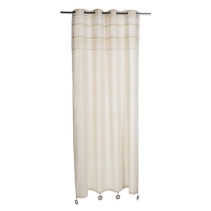 Rideau à œillets modèle patchwork en coton - 140 x 240 cm - Blanc écru