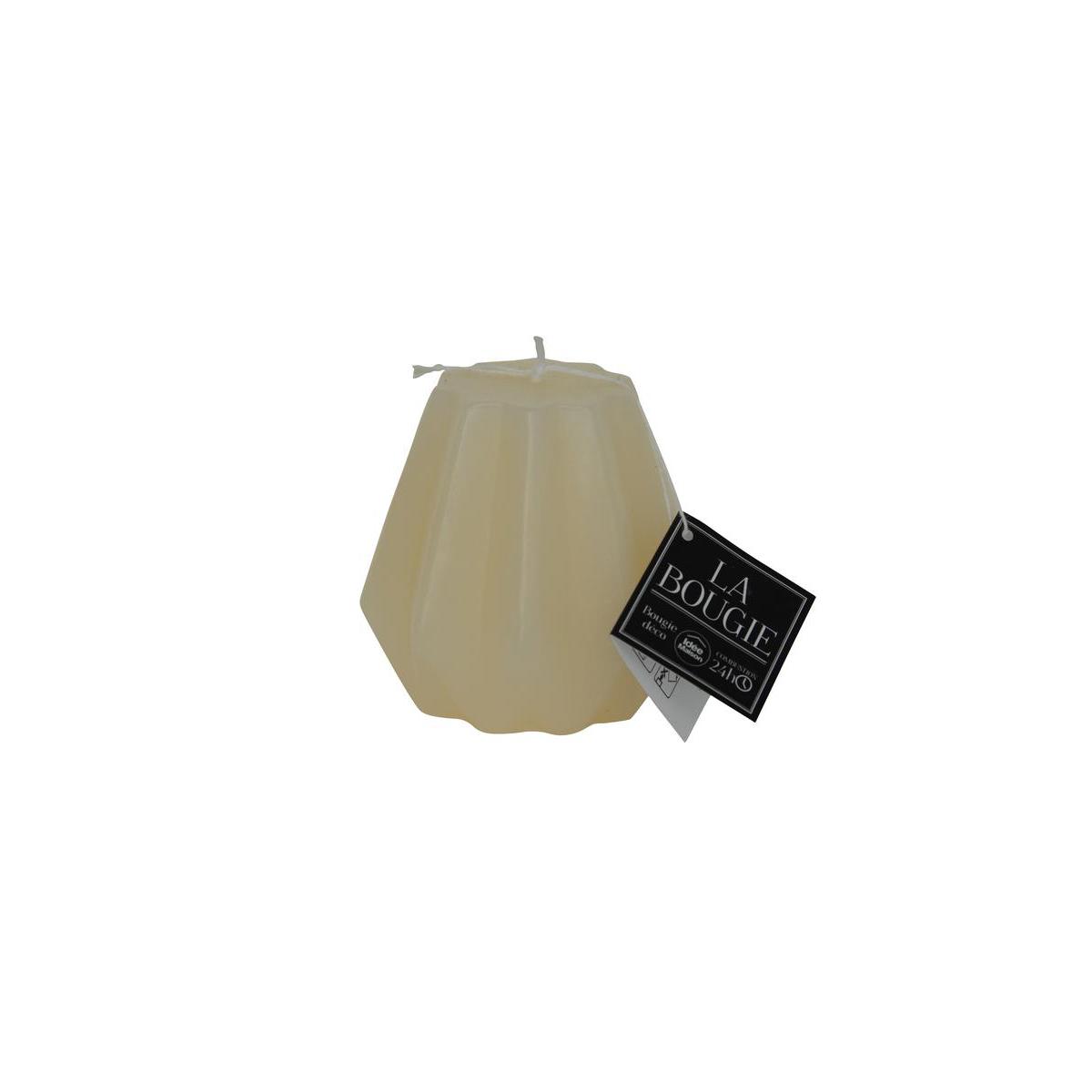 Bougie originale en paraffine - 9 x 9 x 8,5 cm - Blanc ivoire Bougie originale en paraffine - 9 x 9 x 8,5 cm - Blanc ivoire