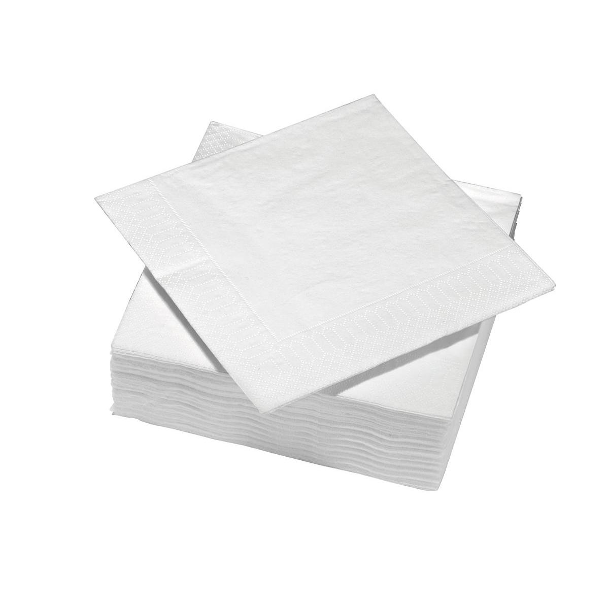 50 serviettes jetables - 33 x 33 cm - Blanc 50 serviettes jetables - 33 x 33 cm - Blanc