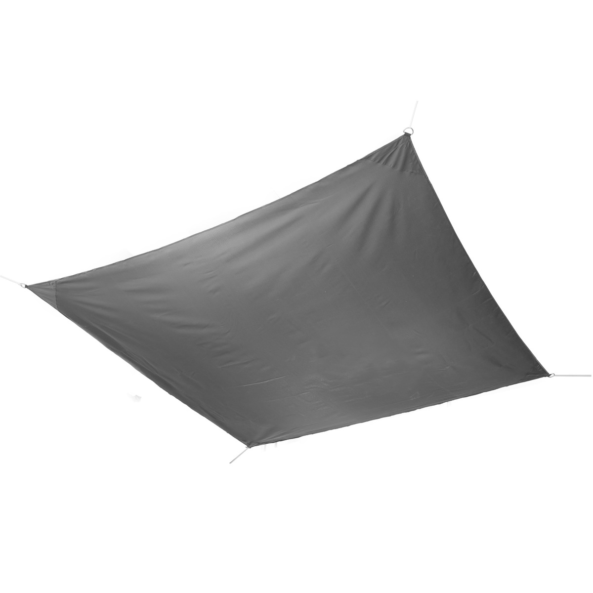 Toile d'ombrage carré - 100% Polyester - 2 x 2 m - Gris
