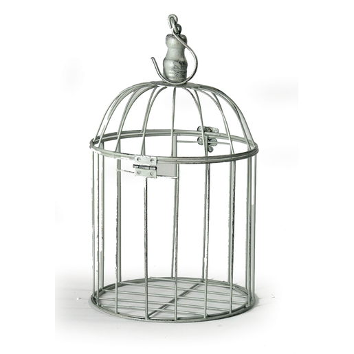 Cage Oiseau Acier Gris Objets Déco La Foirfouille