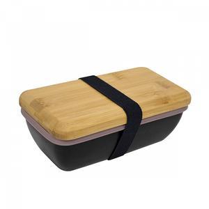 Boîte à déjeuner zen - 18.5 x 10 x 7 cm - Marron, noir