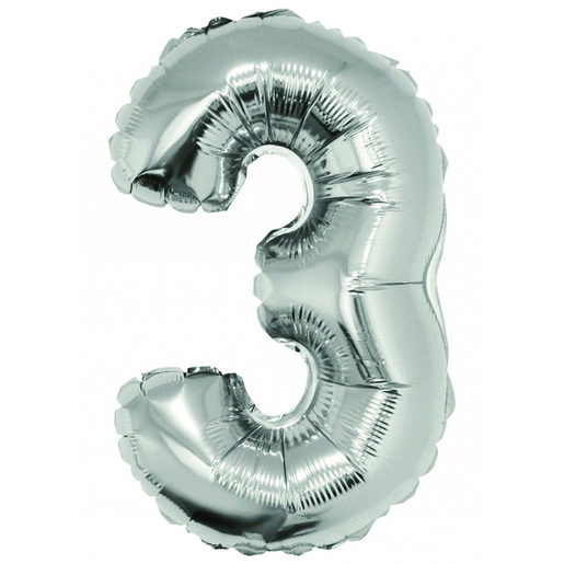 Ballon chiffre 2 - H 40 cm - Argent - C'PARTY